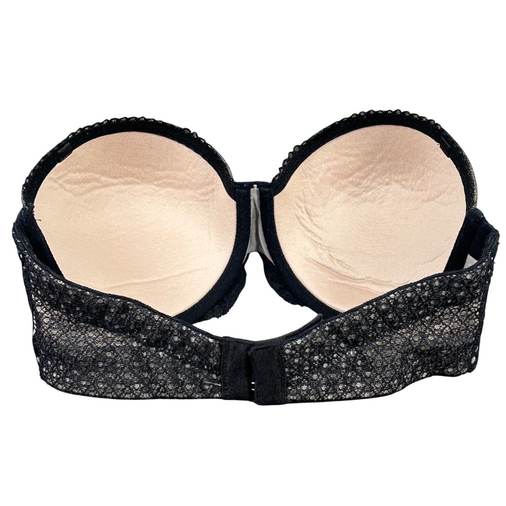 Victorias Secret Dream Angels Black Lace Strapless Bra 32D‎ Underwire - Picture 2 of 5